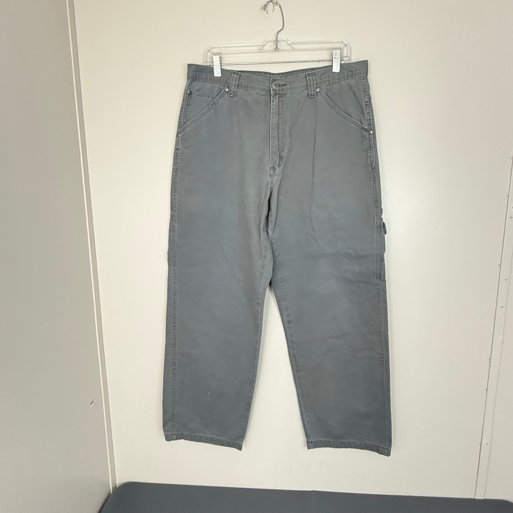 Wrangler Carpenter Pants Mens 34x30 Gray Authentics Utility Workwear - Picture 2 of 7